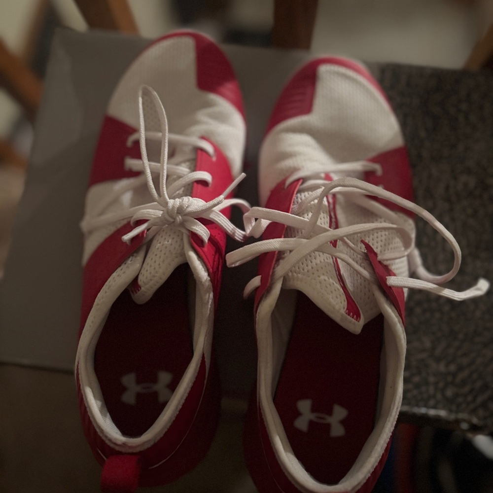 Under Armour ' Red and White Athletic Shoes